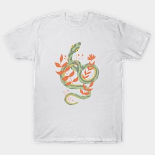 Snake with leaves T-Shirt